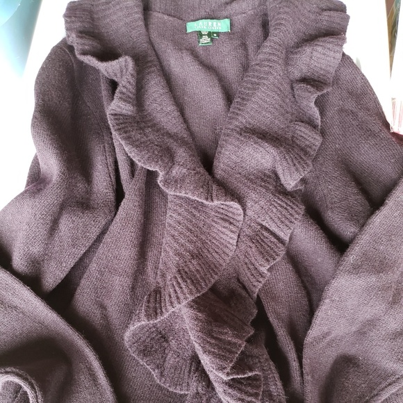 SOLD****Ralph Lauren Knit Ruffle Sweater - Picture 5 of 7